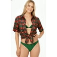 thumbnail image 3 of HAPPY BAY Women's Beach Flannel Santa Claus Party Gifts Shirt Blouse Button Down Tops Hawaiian Christmas Tree Dresses for Women M Xmas Checks, Red, 3 of 6