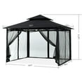 thumbnail image 2 of MASTERCANOPY 10 x 12ft Patio Gazebo with Double Roof and Mesh Walls, Black, 2 of 8
