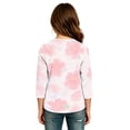 thumbnail image 4 of Abcomgle Long Sleeve Shirts for Girls 10-12 Trendy Cherry Blossom Print Henley Button Tshirts for Girls Fall Basic Top for Girls Loose Girls Sweatshirts, 4 of 5