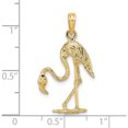 thumbnail image 3 of 14K Yellow Gold 3-D Textured Flamingo Charm (28 X 17.1) Made In United States k6604, 3 of 5