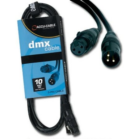 American DJ AC3PDMX10 3-Pin Dmx Polyvinyl Chloride Cable Dufoil 10 Feet Tinned