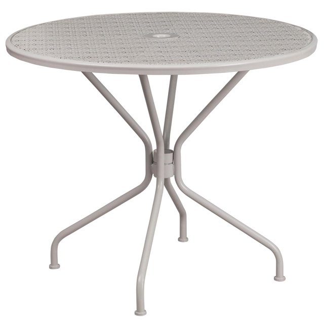 35.25'' Round Gold Indoor-Outdoor Steel Patio Table