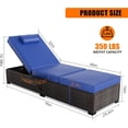 thumbnail image 3 of GOGRANT Patio Lounge Chairs, Outdoor PE Wicker Chaise Lounge Set of 2, Chaise Lounge Chair Outdoor，Brown Rattan Recliners with Adjustable Backrest,Storage Table, Blue Cushion, 3 of 8