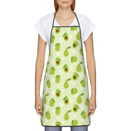 

Goofa Bib Apron Unisex Aprons Adjustable Waterdrop Resistant Cooking Kitchen Apron for Chef Avocado With Leaf And Flower Pattern Apron Bulk