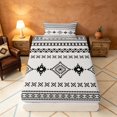 thumbnail image 4 of Manfei Southwestern Aztec Twin Sheets, Bohemian Black Beige Bedding, Reversible 3 Pieces1 Flat Sheet + 1 Fitted Sheet + 1 Pillowcase, 4 of 6