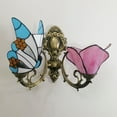 thumbnail image 2 of Artistic Style Wall Sconce, Butterfly Stained Glass Bedside Wall Lamp for Living Room Bedroom Bathroom Hallway Decorative ,9, 2 of 4