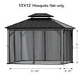 Gazebo Mosquito Netting Replacement Universal 4Panel Sidewalls 10' x