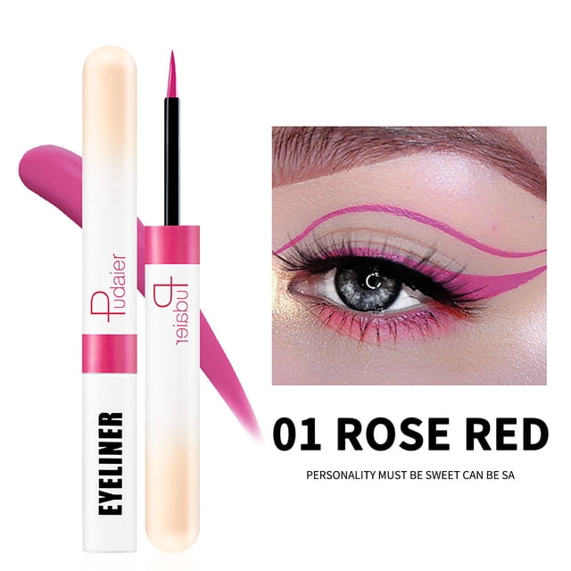 Fiudx Delineador de Ojos de Color, Arte Vivo, Delineador de Diseño y Punta Precisa, Tinta Aquaproof de Larga Duración, Arte de Ojos, para Amantes Del Maquillaje, Fórmula de Viaje