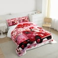 thumbnail image 3 of Homewish Kawaii Gnome Queen Comforter Set,Romantic Valentine'S Day Bedding Sets,Red Pink Loves Bedding Comforter Set For Men Women,Microfiber Bedroom Decor Reversible,3pcs, 3 of 8