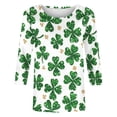 thumbnail image 5 of Casual Sweatshirt for Women St. Patrick'S Day Printed Loose O Neck 3/4 Sleeve Comfort Womens New Clothing,Green,2XL, 5 of 5