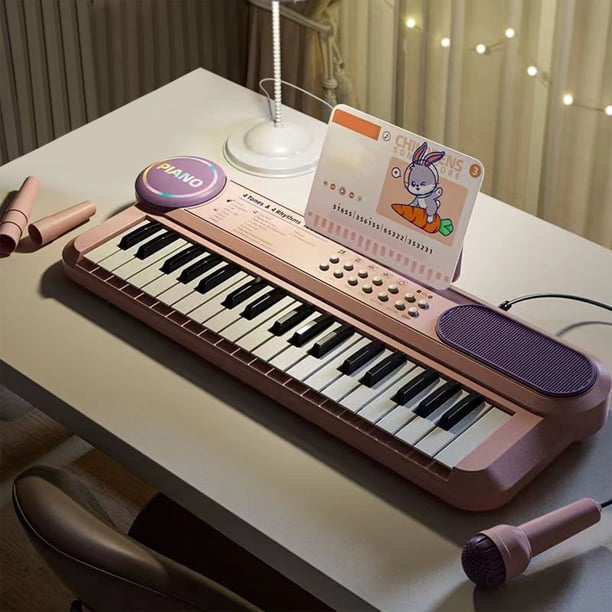 Ofertas del Viernes Negro kkbbma Juguetes para niños Liquidación por menos de $5 Teclado de piano para niños con micrófono, teclado de 37 teclas Piano para niños Instrumento educativo de música
