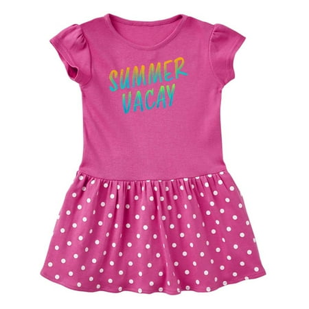

Inktastic Summer Vacay- vacation time in orange and blue Gift Toddler Girl Dress