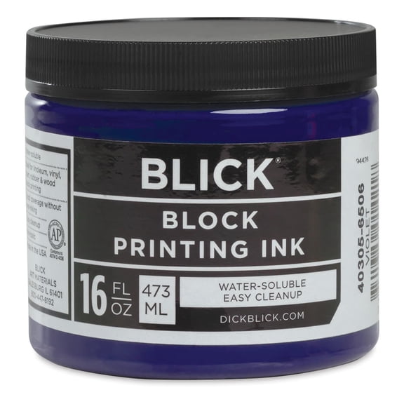 Blick Water-Soluble Block Printing Ink - Violet, 16 oz Jar