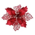thumbnail image 2 of Travelwant 10Packs Christmas Tree Flower Decoration Sequined Christmas Poinsettia Flower Picks for Xmas Tree Wreath Garland, 2 of 8