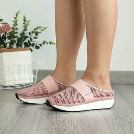 

Fashion Summer Women Casual Shoes Mesh Surface Breathable Lightweight Wedge Heel Thick Sole Note Please Buy One Or Two Sizes Larger