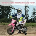 thumbnail image 2 of 12V Kids Motorcycle w/Treaded Tires, 3.1mph Top Speed, Kids Motorcycle w/Training Wheels, Music, Bluetooth, Spring Suspension, Pink, 2 of 7