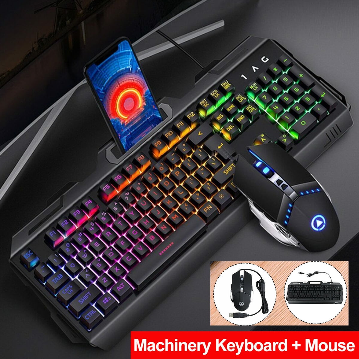 Mechanical Feeling Gaming Keyboard and Mouse Combo & Mouse Pad & PC