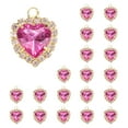 thumbnail image 1 of Uxcell 20 Pcs Rhinestone Heart Charm Crystal Heart Rhinestones Pendants Flat Back Craft Supplies for Jewelry Making Bracelet Necklace Earring Pendant DIY Accessories, Rojo Rosa, 1 of 7