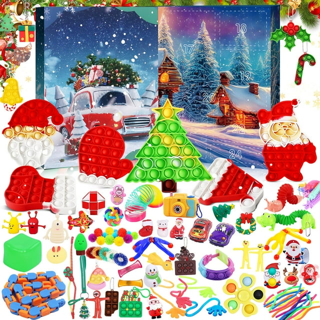 Calendario de Adviento Fidget 2024 Christmas Countdown Kids QETRABONE