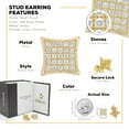 thumbnail image 2 of BEBERLINI Women Stud Earrings Cubic Zirconia 14K Gold Filled Brass Fashion Jewelry Square, 2 of 7