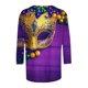 thumbnail image 5 of RKSTN Mardi Gras 3/4 Length Sleeve Womens Tops Oversized Crewneck Carnival Graphic Printed Three Quarter Sleeve T Shirt Women Casual Round Neck Funny Tuesday Carnival Party Loose Short Sleeve Shirt, 5 of 6