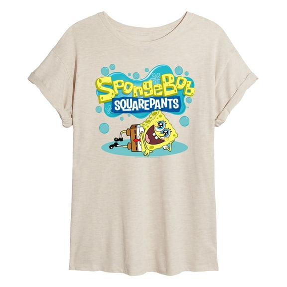 SpongeBob SquarePants - Logo Stretch Pose - Juniors Ideal Flowy Muscle T-Shirt