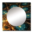 thumbnail image 2 of Designart "Endless Grid In Vintage Turquoise And Gold" Fractals Square Mirror Wall Decor Transitional - Large Blue Square Bathroom Mirror - Square Printed Wall Mirror Art, 2 of 5