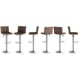 thumbnail image 5 of ELECWISH Set of 2 Brown Velvet Fabric Armless Chair Adjustable Swivel Hydraulic Bar Stool, Square Island Kitchen Counter Barstools with Back, 5 of 9
