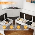 thumbnail image 6 of Meeyar Breakfast Nook Table Set with Power Outlet, Hidden Storage Benches for Kitchen, White, 6 of 9