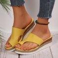 thumbnail image 4 of HWRETIE Modern Espadrille Wedges for Women,Comfortable Elevated Wedges for a Chic Spring and Summer Look Yellow/7.5(40), 4 of 9