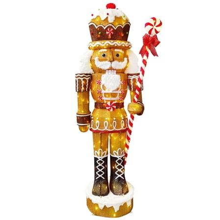 6' Gingerbread Outdoor Christmas Soldier with 216 Warm White LED Lights