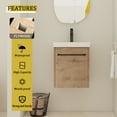 thumbnail image 6 of Noble House 18" Floating Bathroom Vanity, Ceramic Sink, Plywood Soft-Close Door, Small Bath Storage, Imitative Oak, 6 of 14