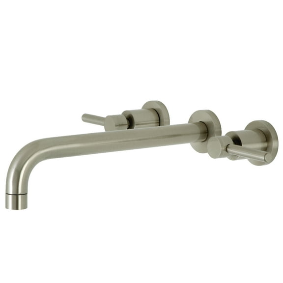 Kingston Brass KS8058DL Concord Two-Handle Wall Mount Roman Tub Faucet, Brushed Nickel