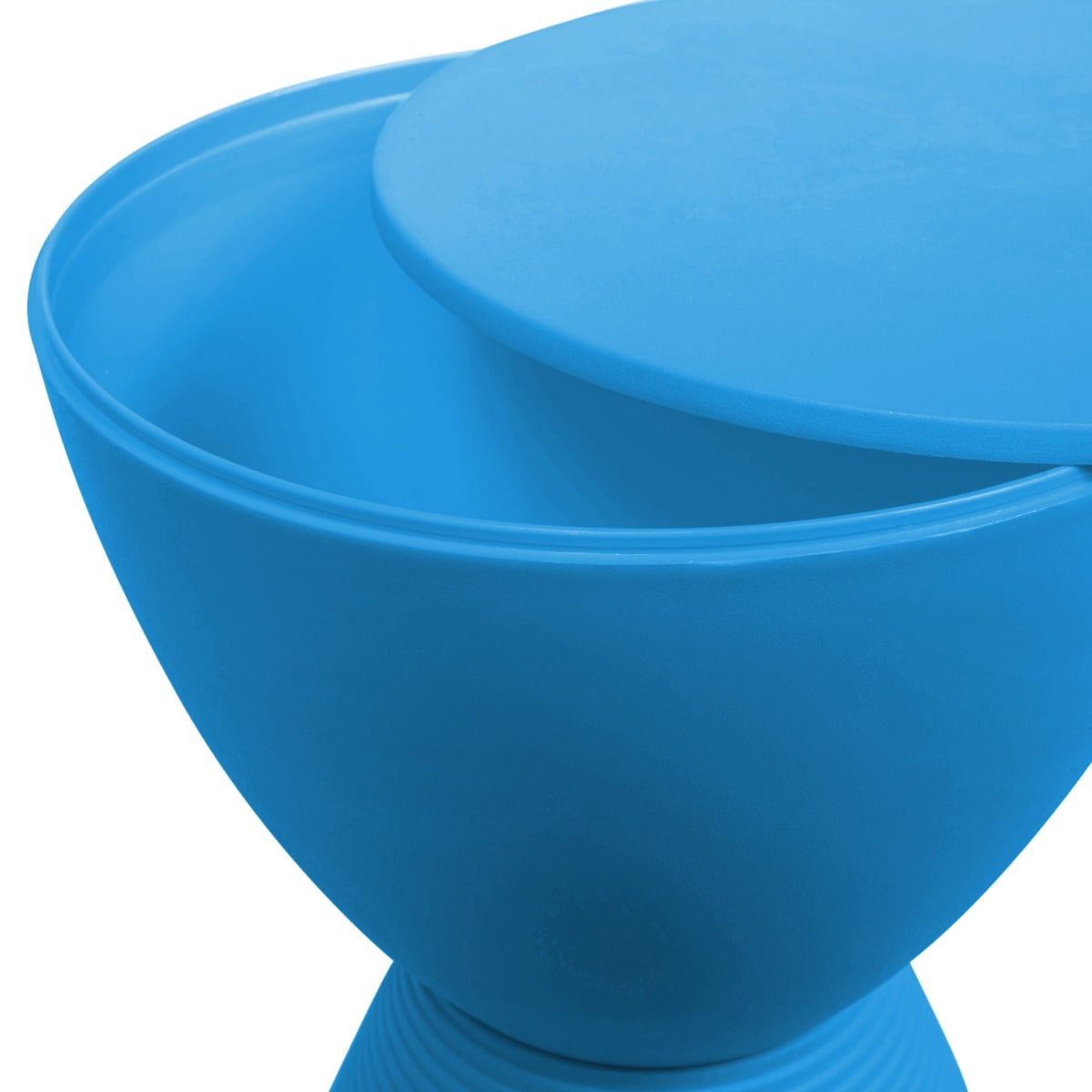 LeisureMod Side Table Modern Hourglass End Table Compact Accent Drum Table with Removable Lid for Storage Indoor and Outdoor Use Boyd Series in Blue