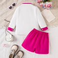 thumbnail image 6 of Girls Fall Fashion Color Collision Long Sleeves Lapel Shirt Beaded Bow Dress Pants Two PC Set, 6 of 6