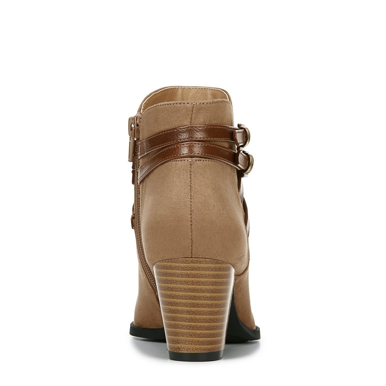 LifeStride Women's Jezebel Boot - Faux Suede Memory Foam Block Heel Ankle Boots
