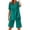 Green, variant on Womens Summer Outfits Cotton Linen Short Sleeve Button Down Shirt with Bermuda Shorts 2 Piece Lounge Set with Pockets Green 2XL