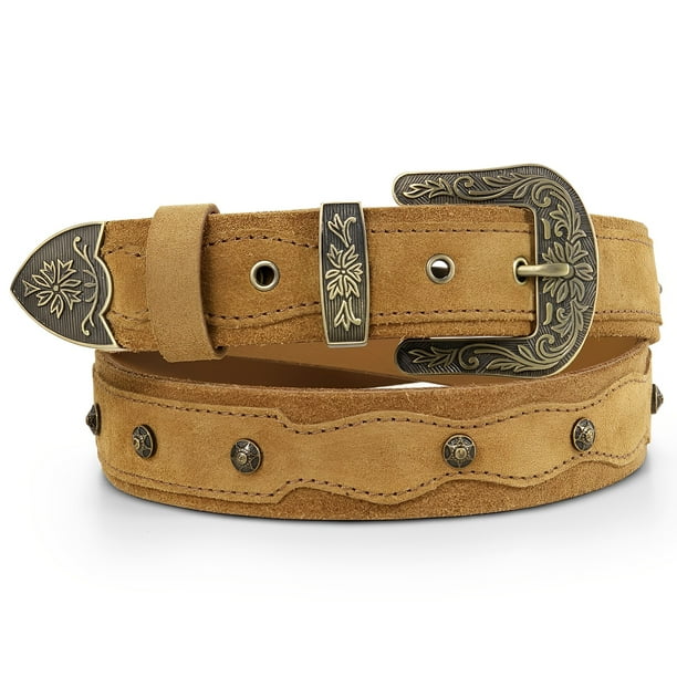 RAW HYD Leather Western Belts for Men, Cowboy Belts for Men, Mens