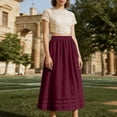 thumbnail image 5 of Edvintorg Midi Skirts for Women with Pockets Elastic High Waisted Skirt Womens Summer Skirts Trendy 2026, 5 of 6