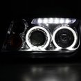 thumbnail image 4 of Spec-D Tuning Halo LED Projector Chrome Headlights + Black Hood Mesh Grille Compatible with 1999-2004 Volkswagen Jetta Left + Right Pair Headlamps Assembly, 4 of 7