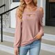 thumbnail image 1 of MHFRRA Camiseta Básica con Cuello En U para Mujer, Suave, Cómoda e Informal, para Uso Diario, Ideal para Vacaciones, Top Básico Versátil con Jeans, para Toda La Temporada, Color Puro. Rosa, 1 of 8