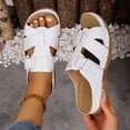 thumbnail image 3 of Rokment Women's Orthopedic Wedge Sandals Beach Summer Comfortable Arch Support Platform Walking Slip on Fashion Casual Leather Adjuatable Orthotic Dress Slides for Woman C Size 8.5, 3 of 7