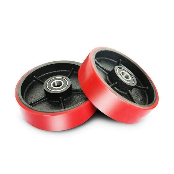APOLLOLIFT Set of 2 Load Steel Wheels with 7"x2"｜0.79 inch ID Bearings Pallet Jack Steering PU Wheels