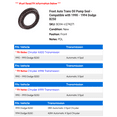 thumbnail image 2 of Front Auto Trans Oil Pump Seal - Compatible with 1990 - 1994 Dodge B250 1991 1992 1993, 2 of 2