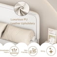 thumbnail image 2 of 4 EVER WINNER Full Size Bed Frame, Upholstered Platform Bed Frame with Curved Headboard, Low Profile Bed Frame, Soft Rounded Corners & Footboard, White, 2 of 7