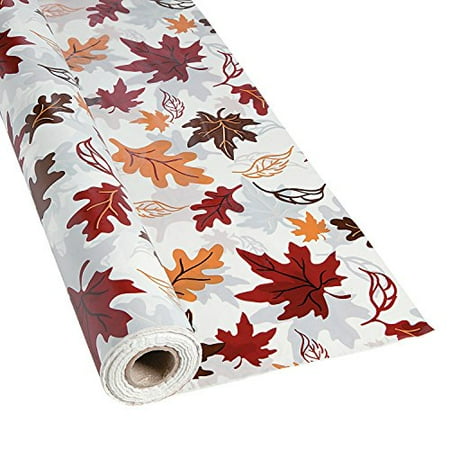 plastic thanksgiving tablecloth halloween decor leaves roll fall autumn ft quot