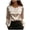 Beige, variant on Women's Blouse Long Sleeve Satin Shirts Front Pearl Embellished Puff Cuff | Casual Office Crewneck Business Black for Size M