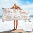 thumbnail image 1 of ZICANCN Microfiber Beach Towels, Cute Love Hearts Pink Quick Dry Bath Towels 27.5"x55" Inch Oversized for Adults Men Women, 1 of 9