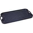 thumbnail image 4 of Pre-Seasoned Cast Iron Reversible Grill/Griddle, 20" x 10" Rectangular Cookware for Stovetop, Oven, Grill & Campfire, 4 of 9