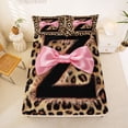 thumbnail image 5 of Erosebridal Cheetah Animal Print Queen Sheet Sets For Girls,Black Letter Z Personalized Gifts Kids Bed Set 4 Pieces, 5 of 6